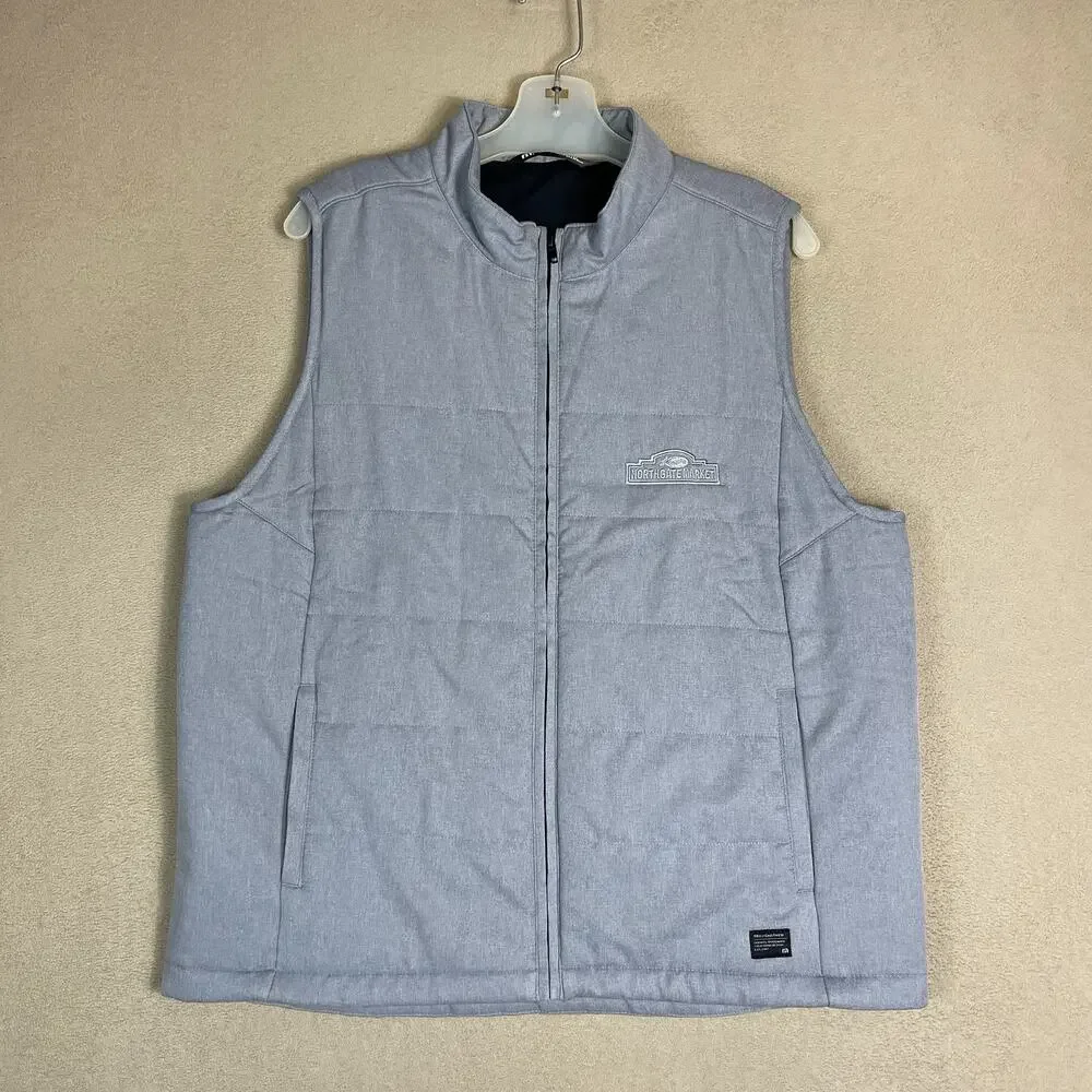 Travis Mathew Vest Womens XL Gray Dash Full Zip Golf‎ Mock Neck Sleeveless